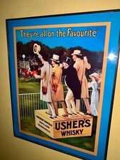 Usher's Whisky Whiskey Horse Racing Bar Man Cave Advertising Sign picture