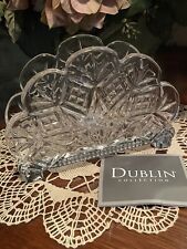 Godinger Dubln Crystal Napkin Holder W/Footed Base; Curved Design; New In Box picture
