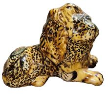 Safari Patchwork Lion Figure Figurine Statue Ceramic Jungle Kingdom Wild La Vie picture