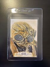 Star Wars Sketch Card Bounty Hunter Zuckess - Autographed Star Wars Topps picture