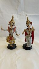 Vintage 1950s Handmade Thai Dancer Dolls in Traditional Costumes - Lot Of 2 picture
