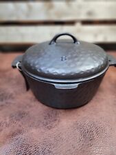 Vintage Chicago Hardware Foundry Hammered Cast Iron Dutch Oven #8  picture