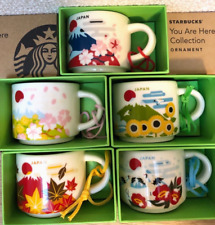 Japan set of 5 Starbucks mini Mug Cup 2oz ORNAMENT You Are Here Collection NEW picture