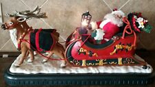 Holiday Creations Animated Musical Santa with Reindeer and Sleigh 1995  picture