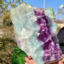 1.55LB Natural beautiful Rainbow Fluorite Crystal Rough stone specimens cure picture