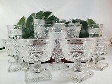 Vtg Imperial Glass Cape Cod Clear Parfait Glass Goblet Sundae & Fruit Bowl Set12 picture