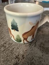 Vintage Hartstone Moose Coffee Mug With Artist Signature Made In USA 1982 picture