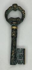 Vintage Bronze Key Bottle Opener Corkscrew Veritas In Vino 6” inches picture