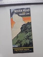 VTG 40'S CURT TEICH INDIAN HEAD SHADOW LAKE NH TOURIST TRAVEL BROCHURE FOLDOUT picture