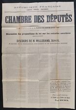 Original poster February 22, 1906 Chamber of Deputies speech MILLERAND Doumer picture