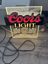 Vtg 1980s 80s Coors Light Up Beer Sign Man Cave Bar Advertising Retro Classic picture