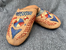 Vintage Hand-embroidered Moroccan Berber Slippers Traditional Handmade for Women picture
