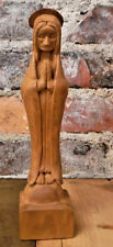 Vintage Folk Art Madonna Signed Wood Figurine Virgin Mary Quessenberry Galax VA picture