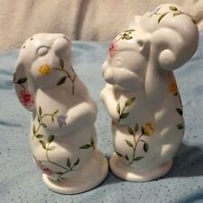 VINTAGE Summer Chintz Rabbit & Squirrel Salt/Pepper Shakers Circa 1988 Old China picture