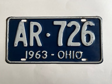 1963 Ohio License Plate Over 60 Years Old All Original Paint is still Glossy picture