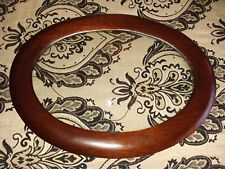 Antique Convex Oval Glass Wood Frame 18