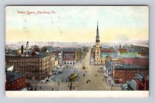 Harrisburg PA-Pennsylvania, Aerial Market Square, Vintage c1912 Postcard picture