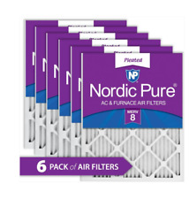 20x25x1 Pleated MERV 8 Air Filters 6 Pack by Nordic Pure - New - Sale Off picture
