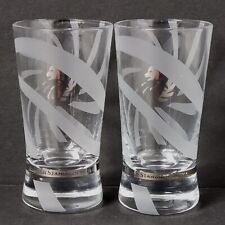 Russian Standard Vodka 1.5 oz. Shot Glass Clear with Frosted Swirls Set of 2 picture