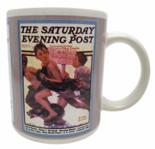 VTG Cup Mug Coffee Tea Norman Rockwell Art No Swimming 8 oz. Ceramic Original picture