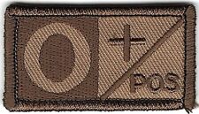 Brown Tan Blood Type O+ Positive Patch Fits For VELCRO® BRAND Loop Fastener picture