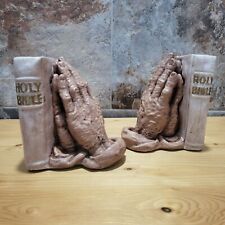 VTG Praying Hands on a Bible Bookends Set of 2 picture