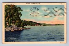 NY-New York, Lake Champlain, Antique, Vintage c1938 Souvenir Postcard picture