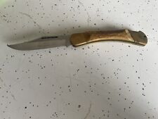 Vintage German Puma Hand Made PRINCE Stag & Brass Lock Back Knife Stainless picture