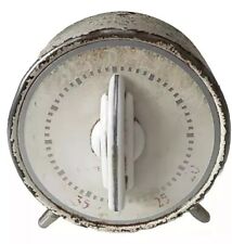 Works-Antique Lux Clock Mfg Co. Waterbury Conn. USA Metal Wind up Kitchen Timer  picture