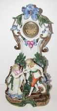 Antique American Ornate Porcelain Mantel Clock 30-Hour Mechanical Wind-up picture