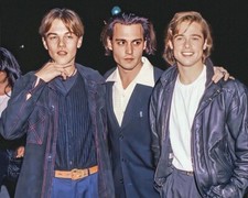 Hollywood Actors LEONARDO DICAPRIO, JOHNNY DEPP, BRAD PITT Glossy 8x10 Photo picture