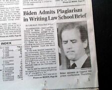 Joseph JOE BIDEN Busted for Plagiarism Syracuse Law School Photo 1987 Newspaper  picture