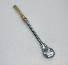 Vintage 1970s Bombilla Straw Ornate Jeweled Handle 7.5” Stirring Drinks Tool 6 picture