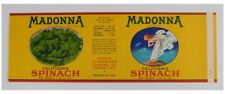 Vintage  Madonna  California Spinach  Can label , Riverbank, California picture