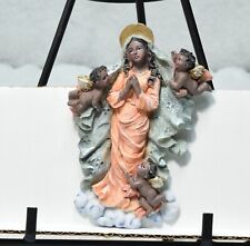 Magnet African American Madonna surrounded by Baby Cherubs Orange Dress picture