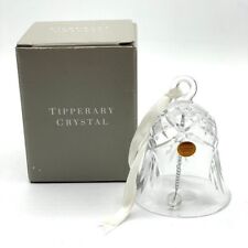NIB Tipperary Crystal Ireland Lead Cut Clear Crystal Bell with Ribbon Hanger picture