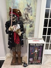RARE Gemmy Dead Eye Drake Pirate Skeleton Halloween Animatronic - Working w/box picture