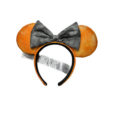 2022 Disney Parks Orange & Black Halloween Minnie Ear Headband picture