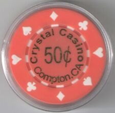 (1) 50 Cent Crystal Casino Chip - Compton, California  picture