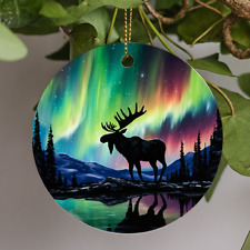 Northern Lights Animals, Moose, Holiday Christmas Gift, Christmas Ornament picture
