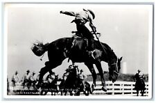 Rodeo Postcard RPPC Photo I'm Just All Up In The Air Today Eastman c1940's picture