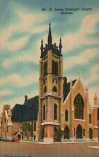 Vintage Postcard St. James Episcopal Church Chicago IL Brick Stone Pub. Aero Dis picture