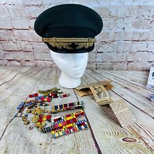 vtg United States Army Lieutenant Colonel Hat sz 7 1/4 + button ribbons pins picture
