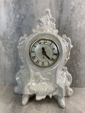 Lanshire art deco Vintage white ceramic clock. 11.5