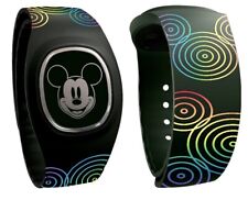 Disney Parks Classic Mickey Rainbow Swirl Icon Black Magicband Plus Unlinked NEW picture