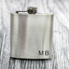 Personalised Hip Flask Monogram Gift Wedding Birthday Stainless Steel picture