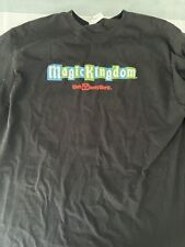Vintage 80s Walt Disney World Magic Kingdom Park T Shirt XL Black picture