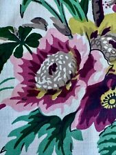 Iris & Roses 1930's Design Roxburry A French Garden Barkcloth Era Vintage Fabric picture