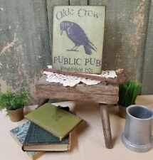 VINTAGE PRIMITIVE COUNTRY HOME VICTORIAN STYLE OLDE CROW 1721 PUB BAR BEER SIGN picture