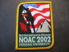 2002 Noac Test Yourself and So Discover Indiana University BSA boy scout patch picture